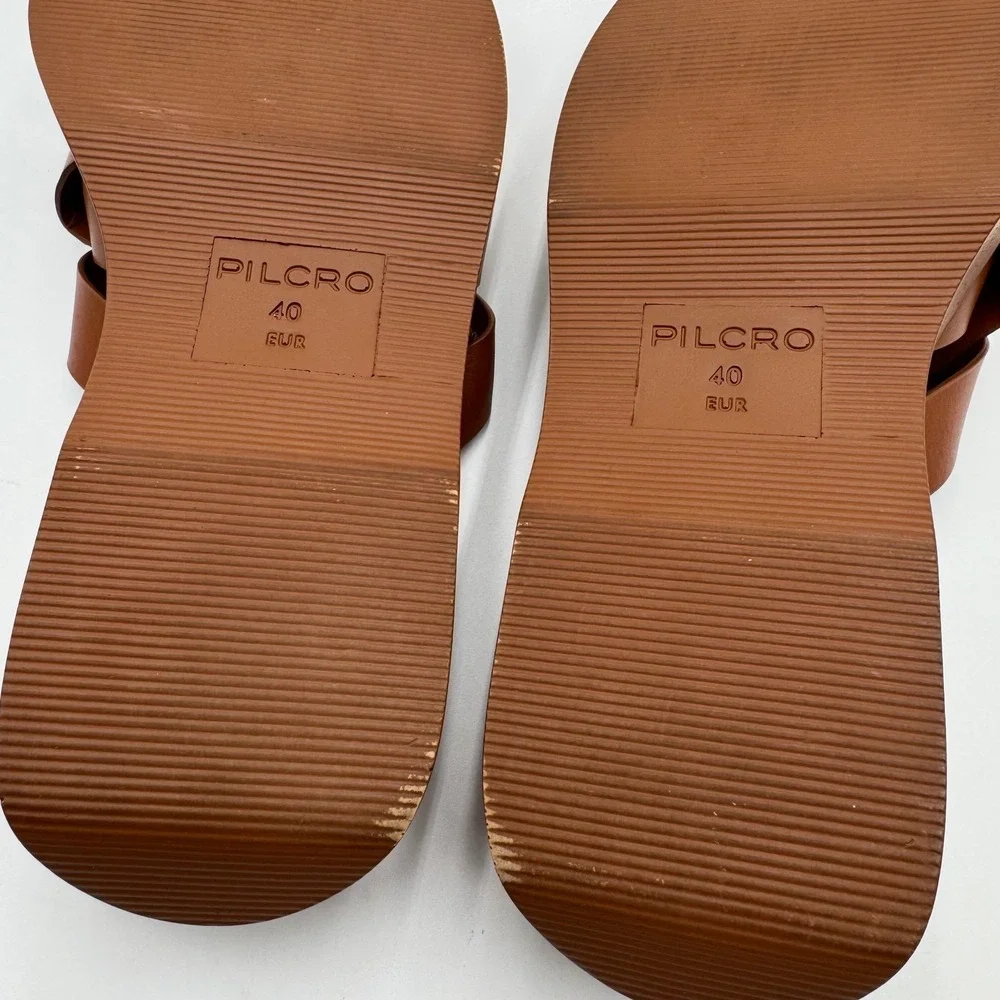 Pilcro Anthropologie Woven Slide Sandals Platform Women 40 EU 9 US Brown Chic